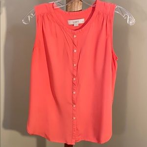 Loft Coral Button Down Tank Top